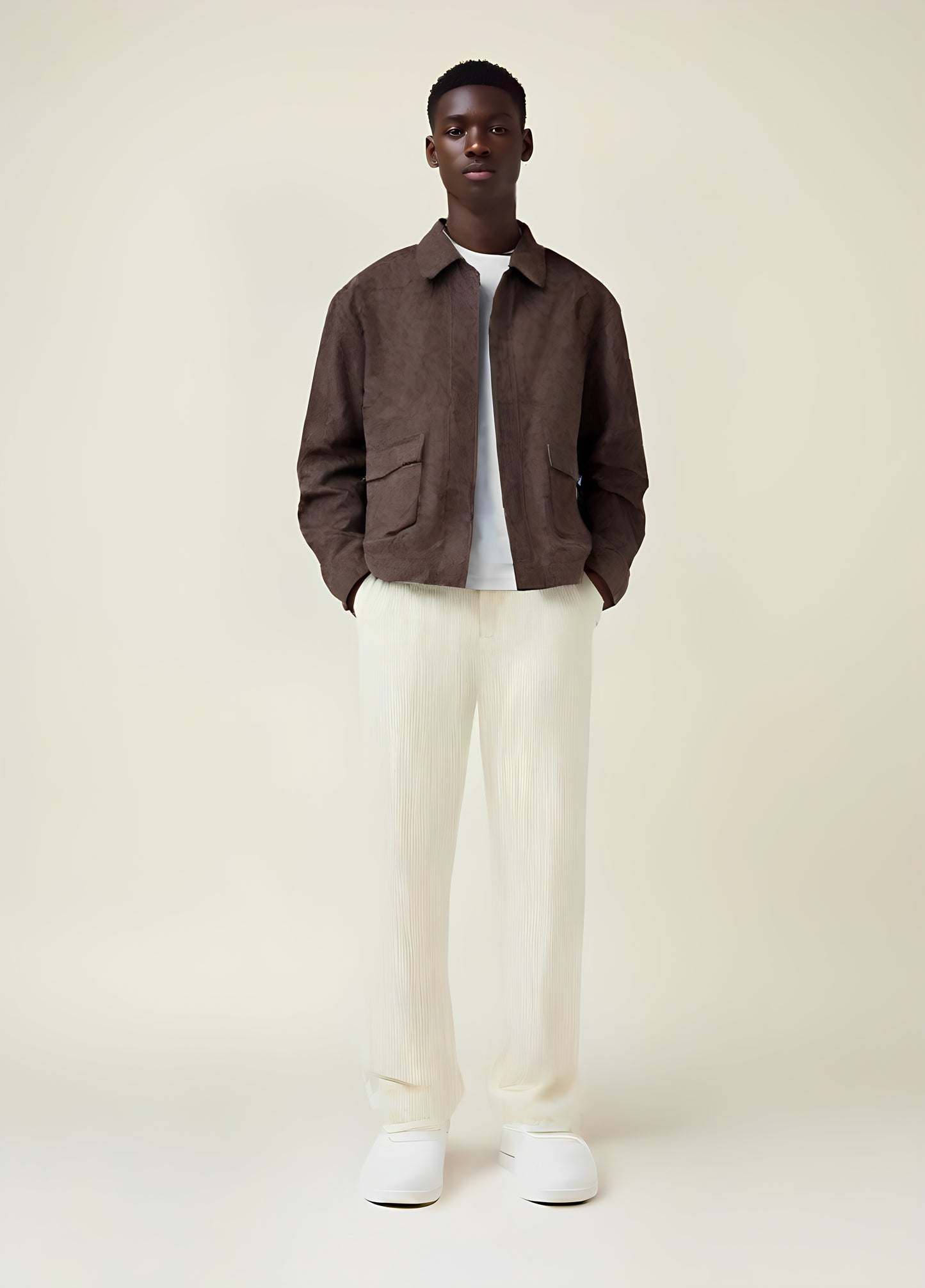 Oversize Desenli İnce Ceket